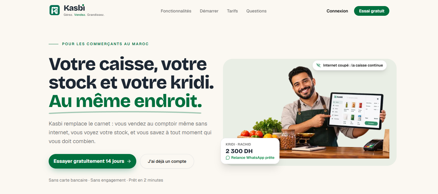 Kasbi landing page